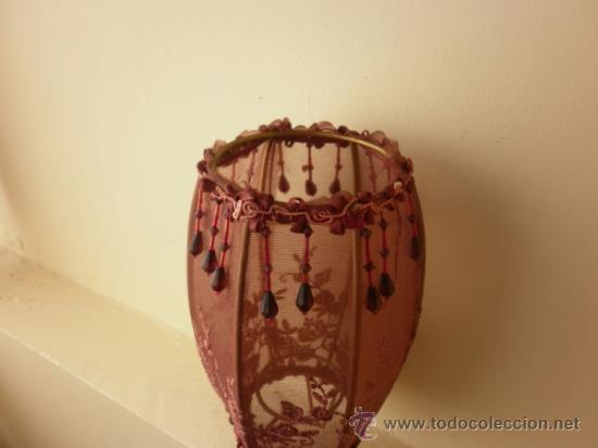 Vintage: L&Aacute;MPARA DE TUL CON FLORES Y ABALORIOS - Foto 11