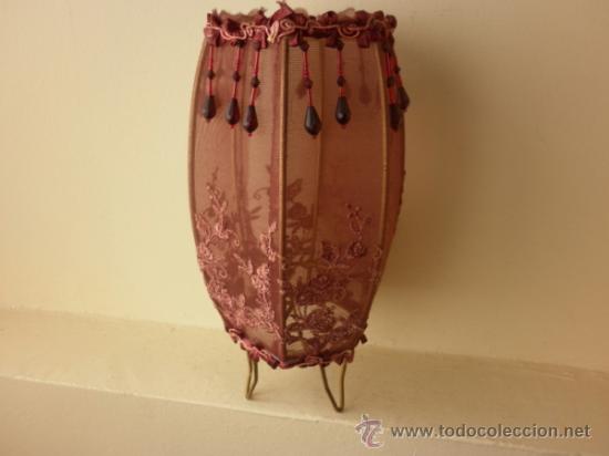 Vintage: L&Aacute;MPARA DE TUL CON FLORES Y ABALORIOS - Foto 12