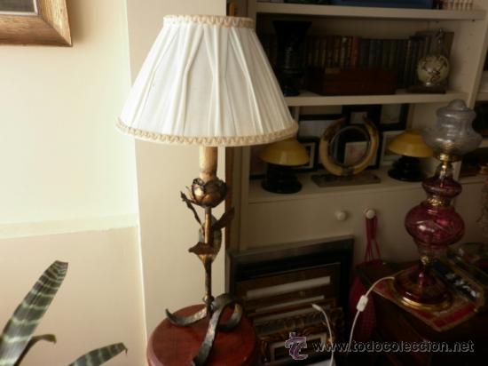 Vintage: L&Aacute;MPARA DE MESA DE FORJA DE LOS A&Ntilde;OS 60 - Foto 6