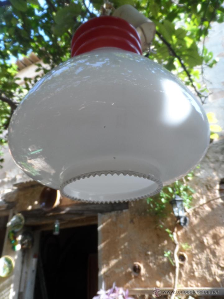 Vintage: lampara vintage cristal blanco y rojo - Foto 3