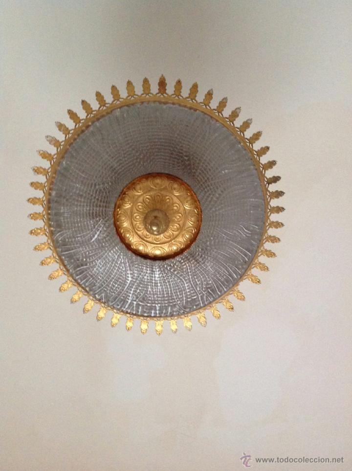 Vintage: Plaf&oacute;n de techo metal y cristal - Foto 2