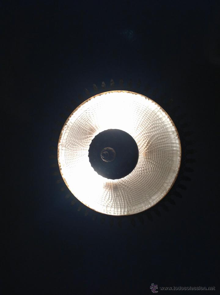 Vintage: Plaf&oacute;n de techo metal y cristal - Foto 4