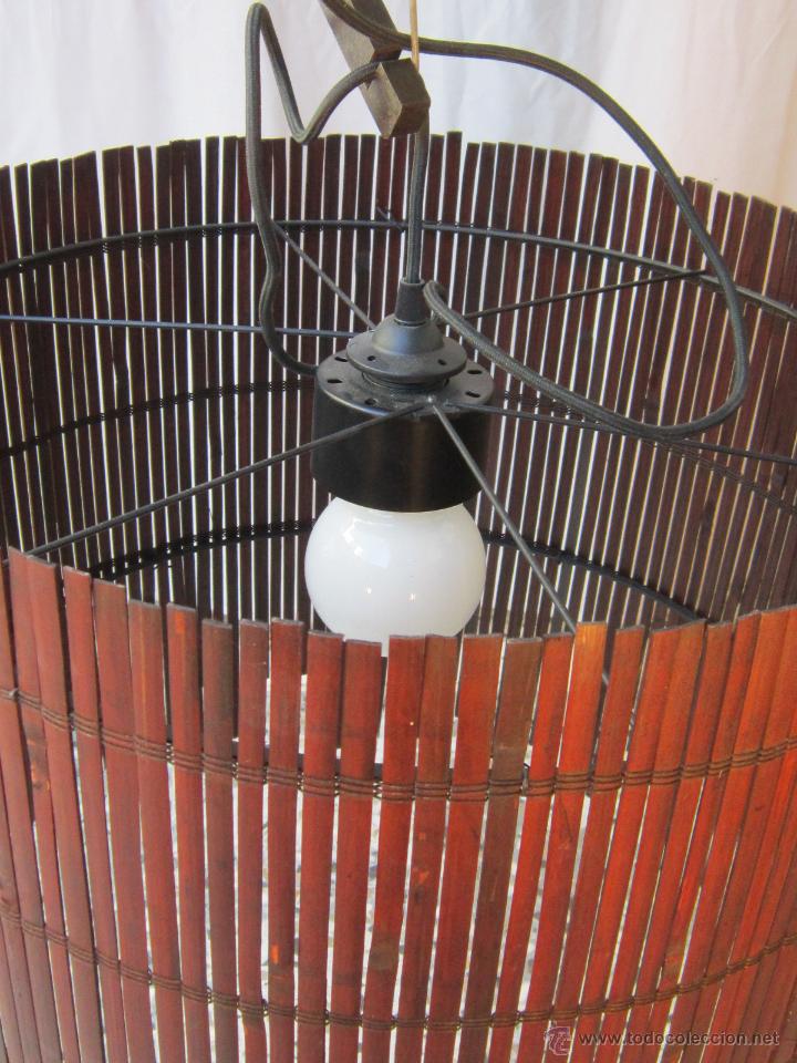 Vintage: LAMPARA DE TECHO CON CA&Ntilde;AS DE BAMBU - Foto 4