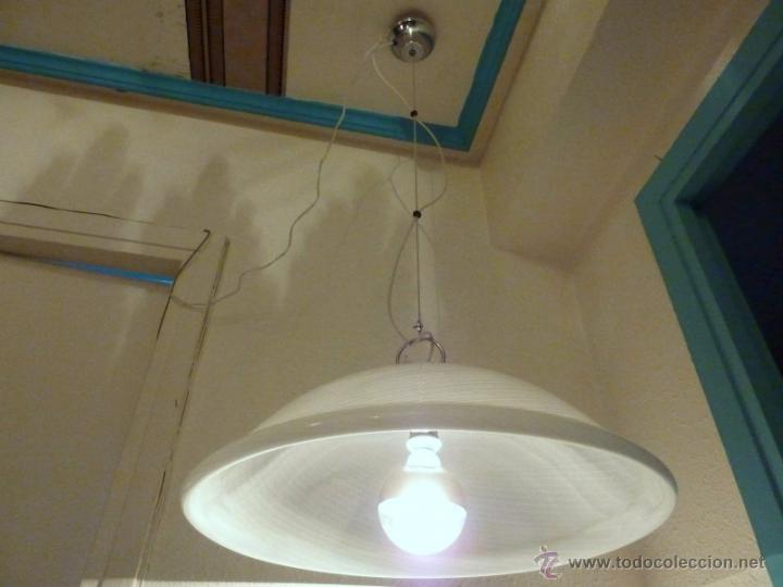 Vintage: LAMPARA DE TECHO CAMPANA MURANO ESTRIADA - Foto 2