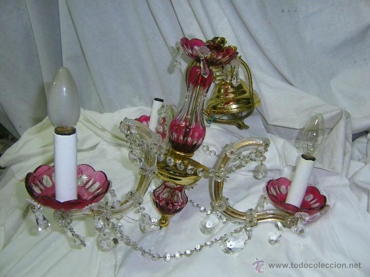 Vintage: LAMPARA DE CRISTAL EN COLOR - Foto 2