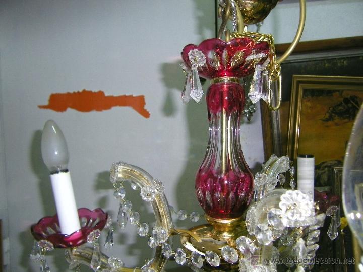 Vintage: LAMPARA DE CRISTAL EN COLOR - Foto 3