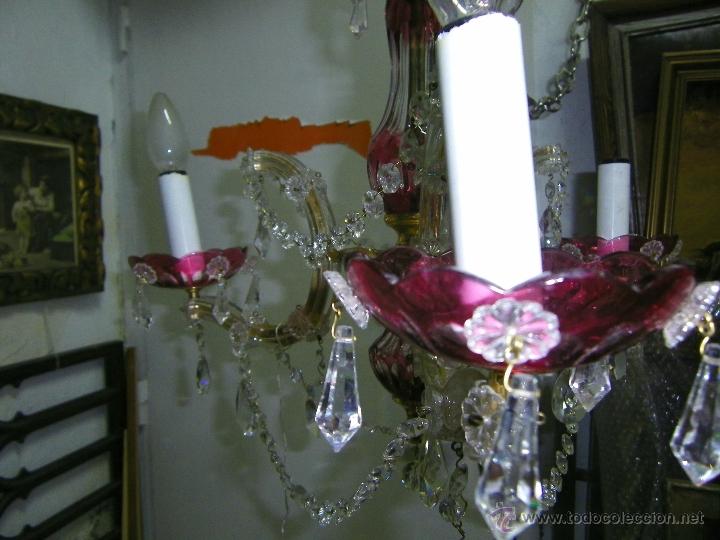 Vintage: LAMPARA DE CRISTAL EN COLOR - Foto 4