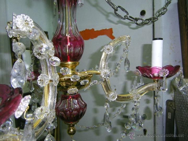 Vintage: LAMPARA DE CRISTAL EN COLOR - Foto 5