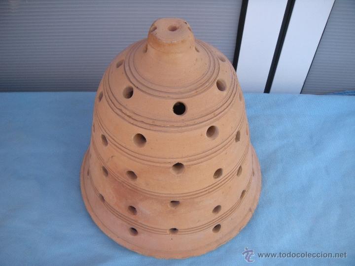 Vintage: L&Aacute;MPARA TULIPA DE TERRACOTA CON FORMA DE CAMPANA - Foto 1