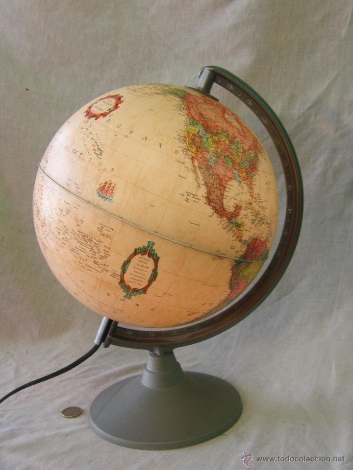Vintage: LAMPARA CON GLOBO TERRAQUEO - Foto 2