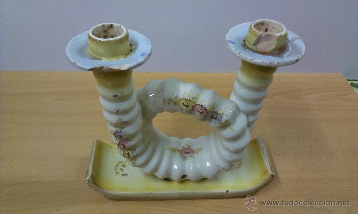 Vintage: CANDELABRO MUY ANTIGUO EN TERRACOTA - Foto 1