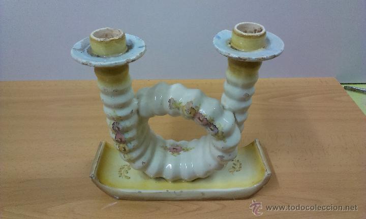 Vintage: CANDELABRO MUY ANTIGUO EN TERRACOTA - Foto 2