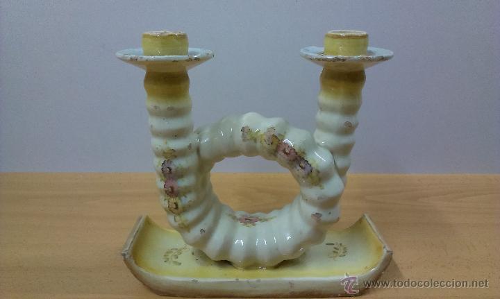 Vintage: CANDELABRO MUY ANTIGUO EN TERRACOTA - Foto 3