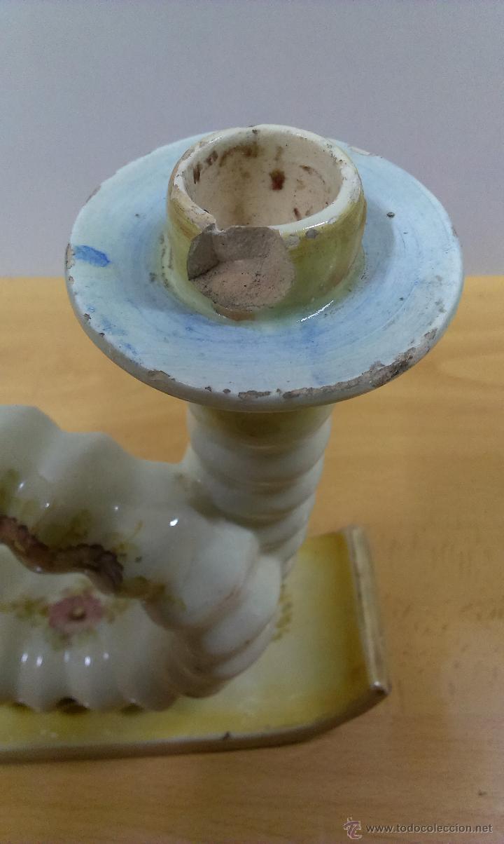Vintage: CANDELABRO MUY ANTIGUO EN TERRACOTA - Foto 6