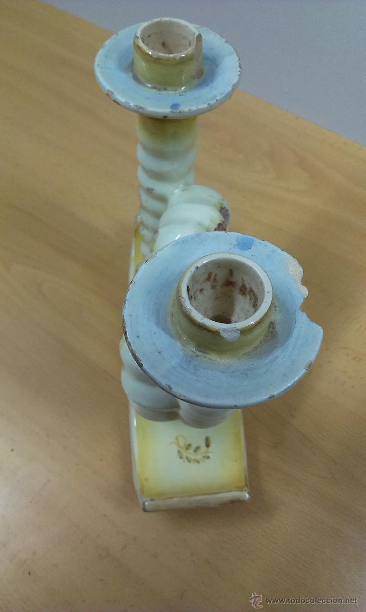 Vintage: CANDELABRO MUY ANTIGUO EN TERRACOTA - Foto 7