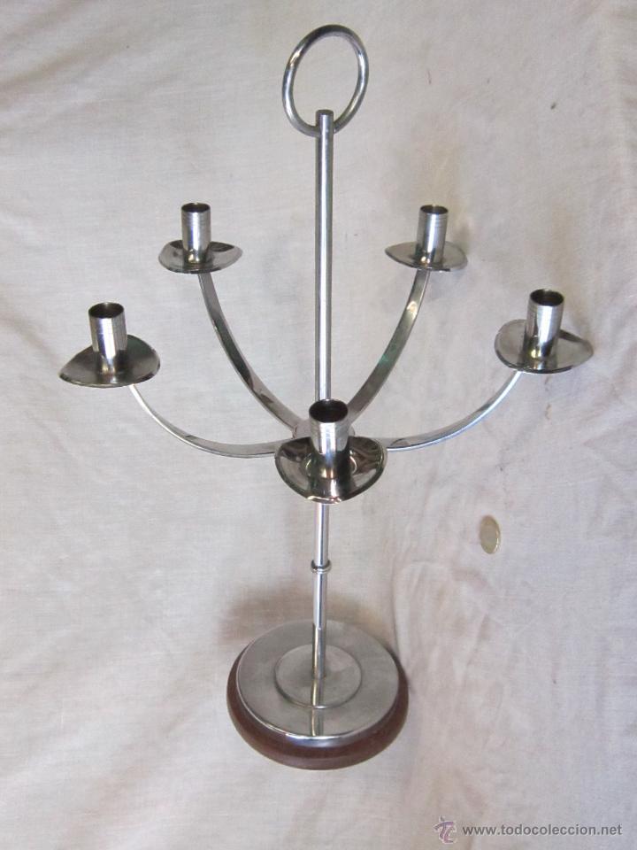 Vintage: CANDELABRO EN ACERO INOXIDABLE - Foto 2