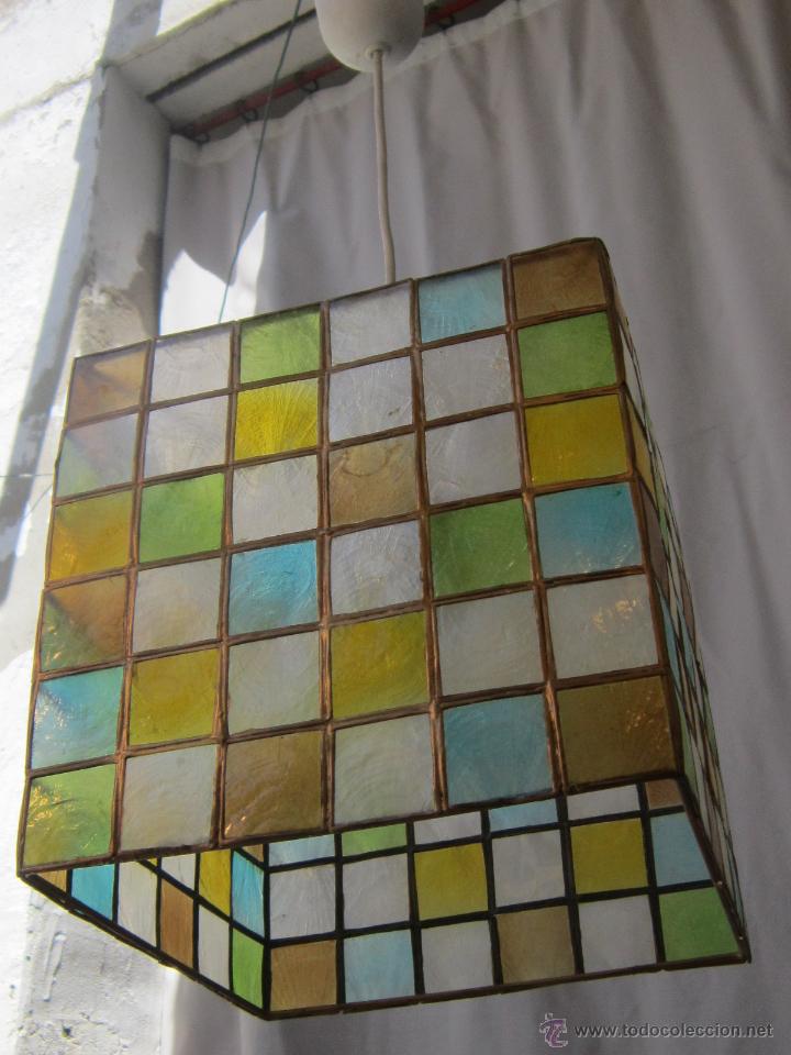 Vintage: LAMPARA DE TECHO CON CRISTALES DE PLATISCO - Foto 2