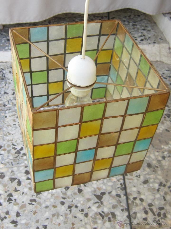 Vintage: LAMPARA DE TECHO CON CRISTALES DE PLATISCO - Foto 3