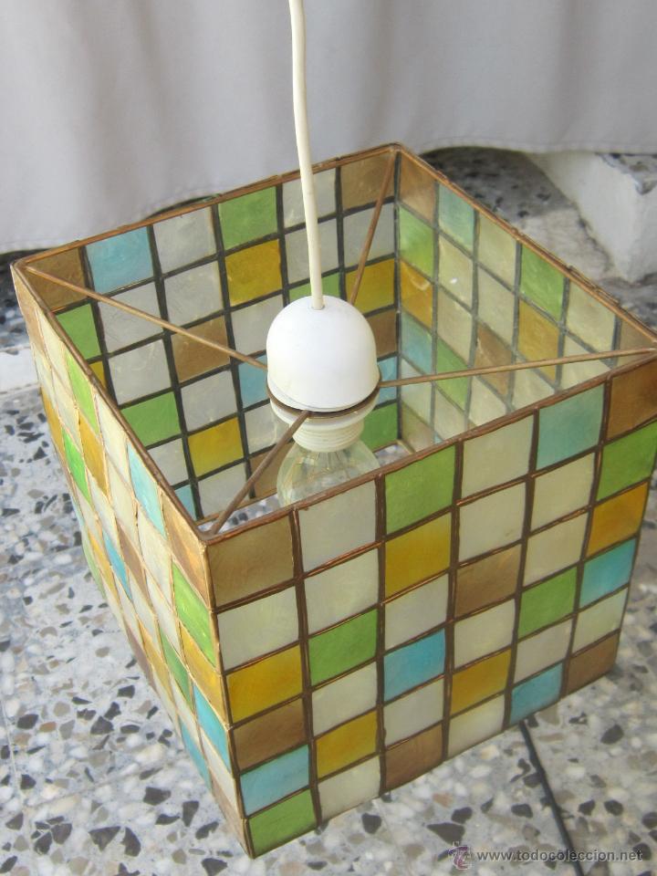 Vintage: LAMPARA DE TECHO CON CRISTALES DE PLATISCO - Foto 4