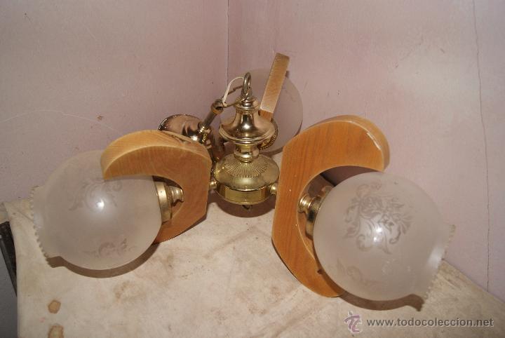 Vintage: lampara de 3 globos - Foto 1