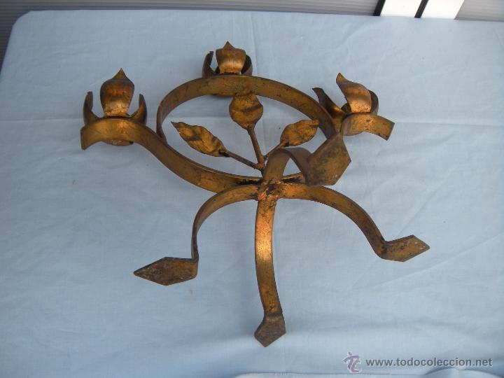 Vintage: CANDELABRO DE HIERRO FORJADO RETRO. - Foto 5
