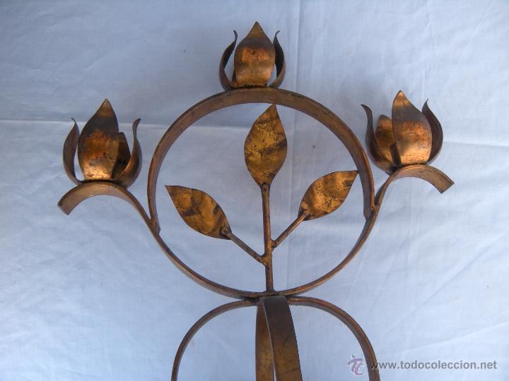 Vintage: CANDELABRO DE HIERRO FORJADO RETRO. - Foto 6