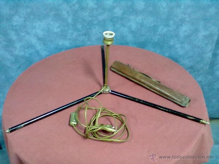 Vintage: TRIPODE PLEGABLE REUTILIZADO COMO LAMPARA - Foto 2