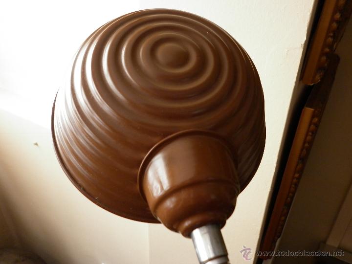 Vintage: FLEXO DE METAL COLOR MARR&Oacute;N CHOCOLATE D&Eacute;CADA DE LOS 60 - Foto 6