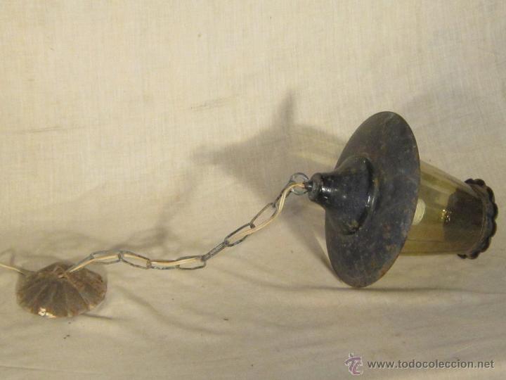 Vintage: FAROL LAMPARA DE TECHO EN HIERRO DE FORJA - Foto 3