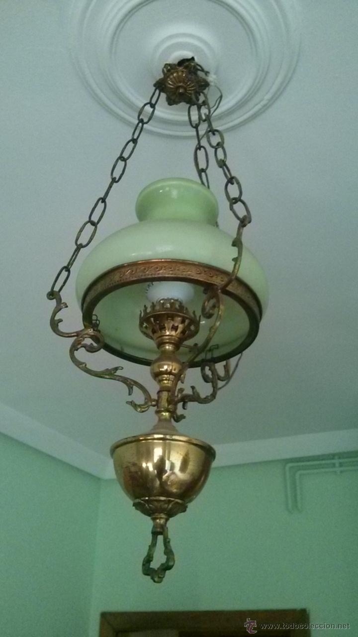 Vintage: L&aacute;mpara Quinqu&eacute; de techo SIN tulipa - Foto 1