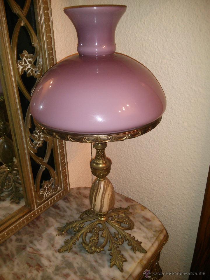 Vintage: L&aacute;mpara quinqu&eacute; de pie - Foto 1
