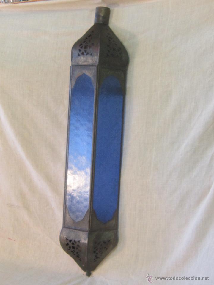 Vintage: APLIQUE EN CHAPA DE HIERRO CON CRISTALES AZULES - Foto 2