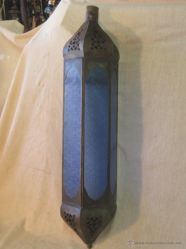 Vintage: APLIQUE EN CHAPA DE HIERRO CON CRISTALES AZULES - Foto 6