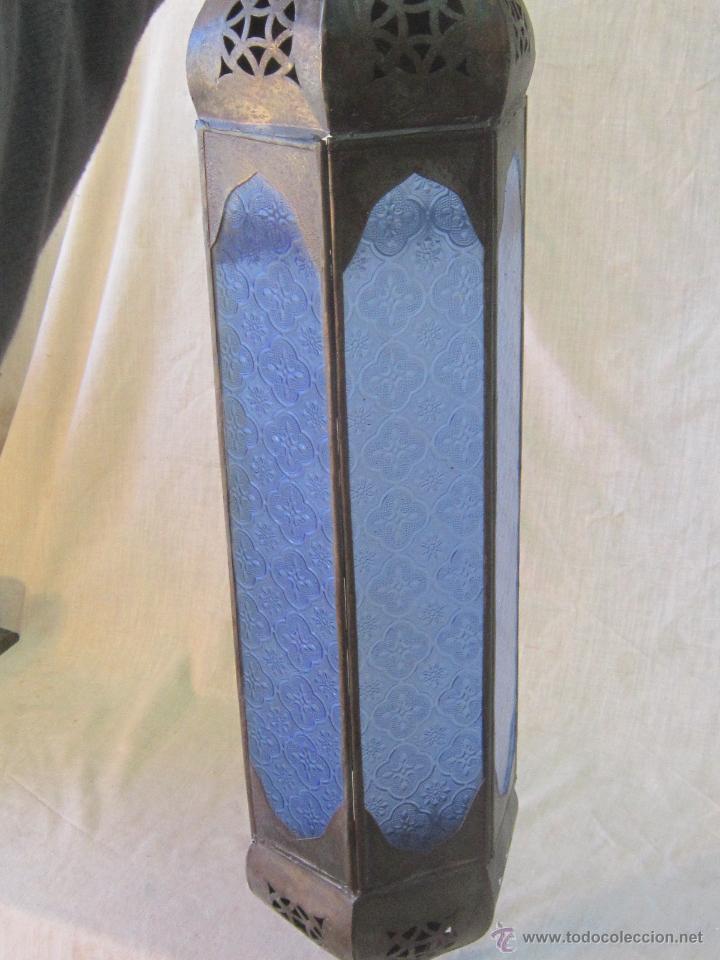 Vintage: APLIQUE EN CHAPA DE HIERRO CON CRISTALES AZULES - Foto 7