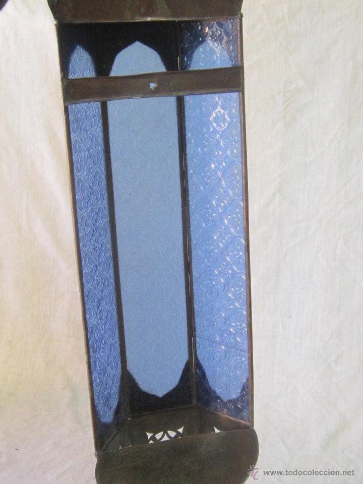 Vintage: APLIQUE EN CHAPA DE HIERRO CON CRISTALES AZULES - Foto 8