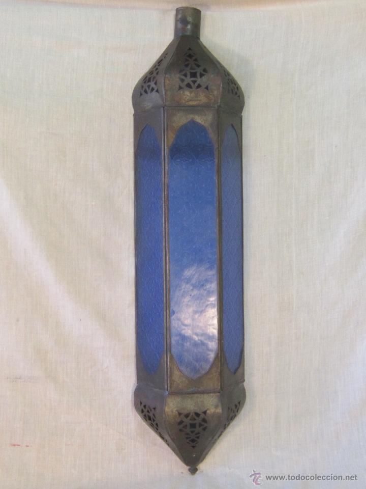 Vintage: APLIQUE EN CHAPA DE HIERRO CON CRISTALES AZULES - Foto 9