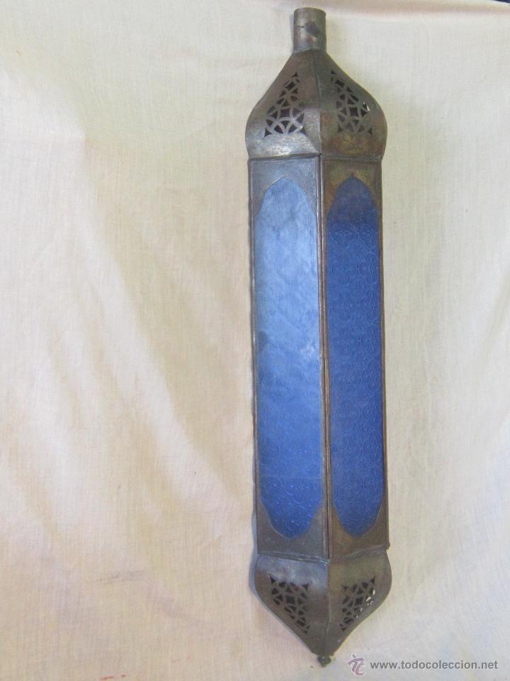 Vintage: APLIQUE EN CHAPA DE HIERRO CON CRISTALES AZULES - Foto 10