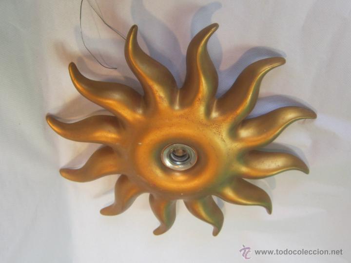 Vintage: LAMPARA DE SOL PARA TECHO EN CERAMICA DORADA - Foto 1