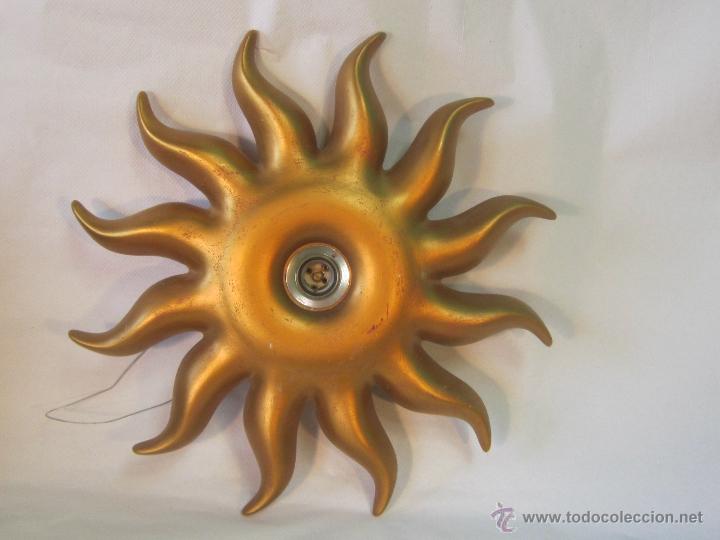 Vintage: LAMPARA DE SOL PARA TECHO EN CERAMICA DORADA - Foto 2