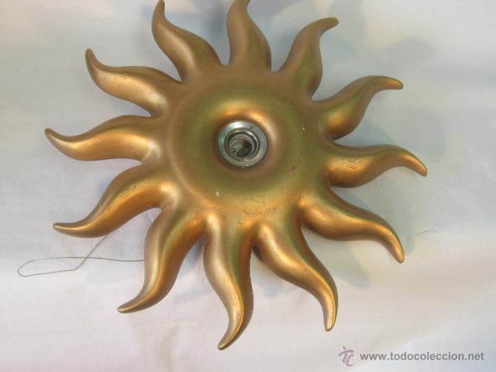 Vintage: LAMPARA DE SOL PARA TECHO EN CERAMICA DORADA - Foto 3