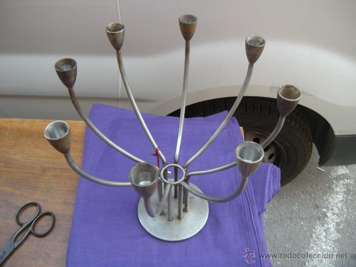 Vintage: CANDELABRO DE OCHO BRAZOS EN ACERO - Foto 3