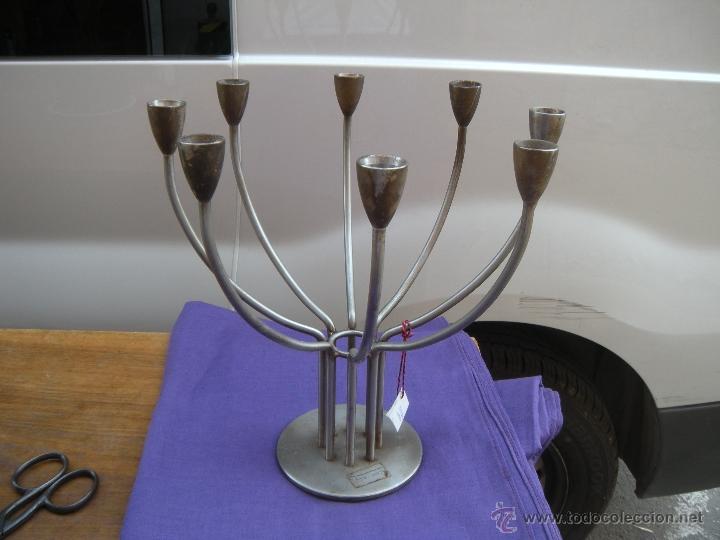 Vintage: CANDELABRO DE OCHO BRAZOS EN ACERO - Foto 5