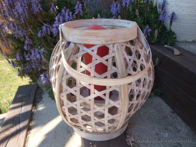 Vintage: Portavela de laminas de madera - Foto 2