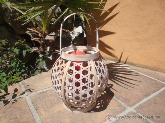 Vintage: Portavela de laminas de madera - Foto 3