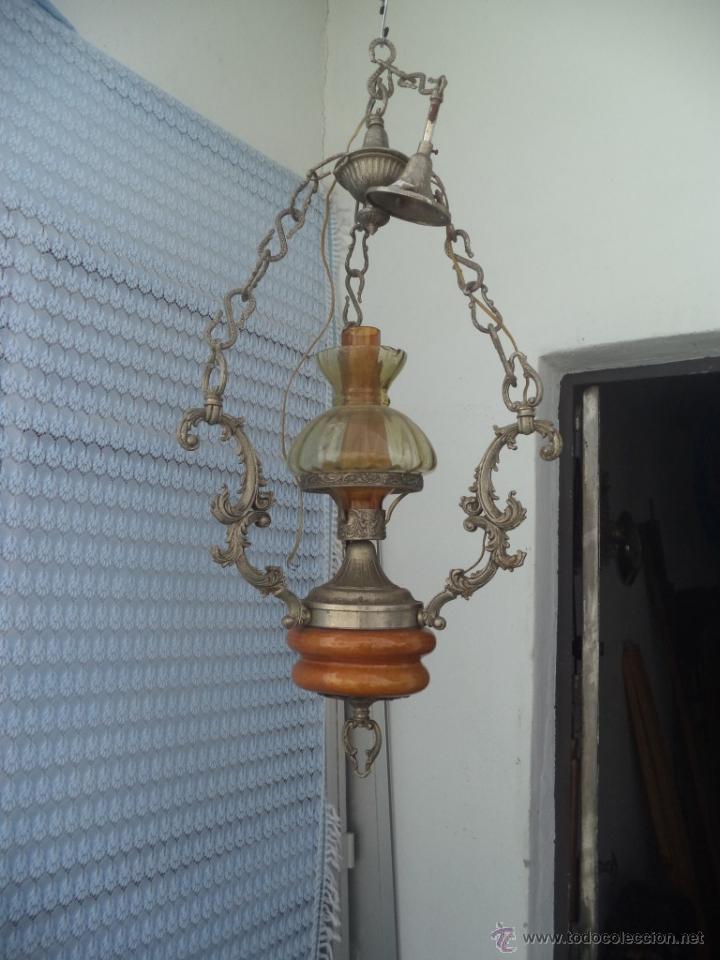 Vintage: lampara de calamina y ceramica - Foto 1
