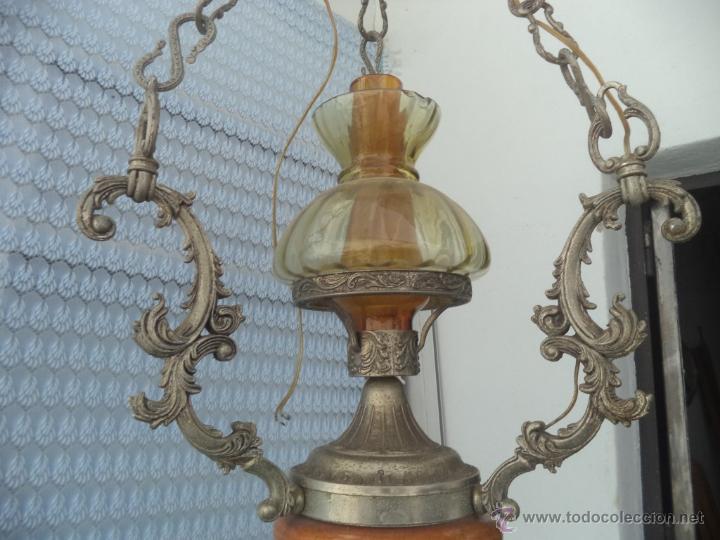 Vintage: lampara de calamina y ceramica - Foto 2