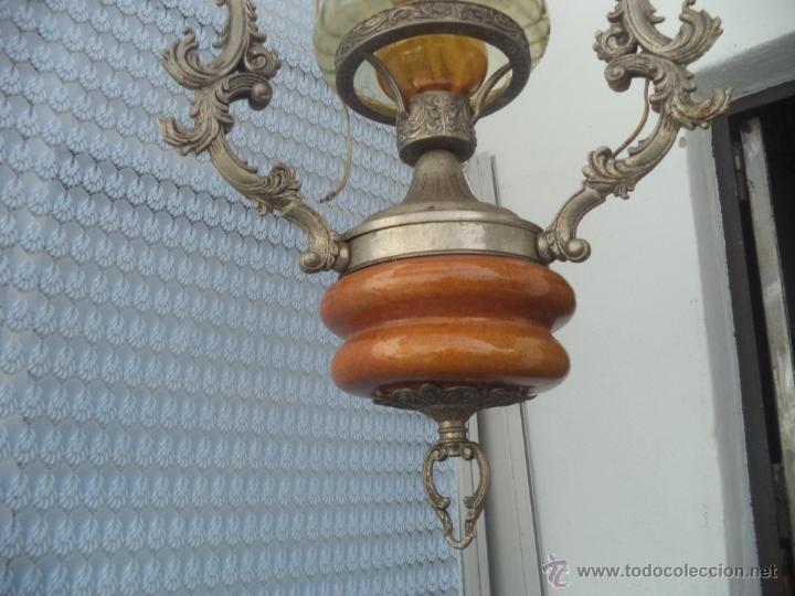 Vintage: lampara de calamina y ceramica - Foto 3