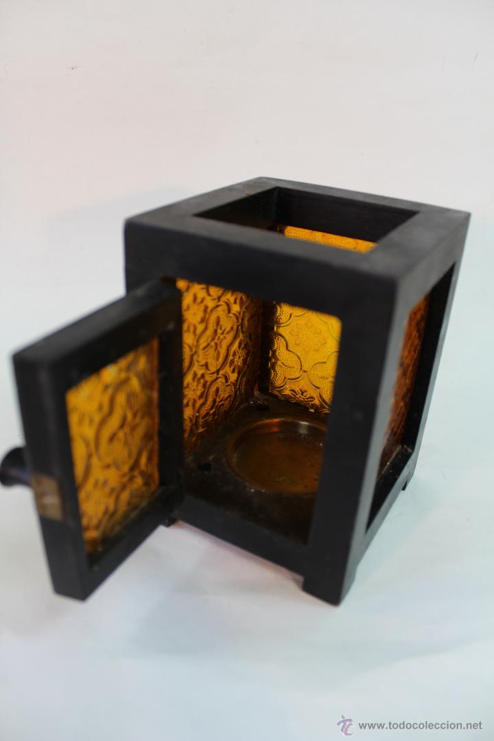 Vintage: farol en madera y cristal - Foto 1