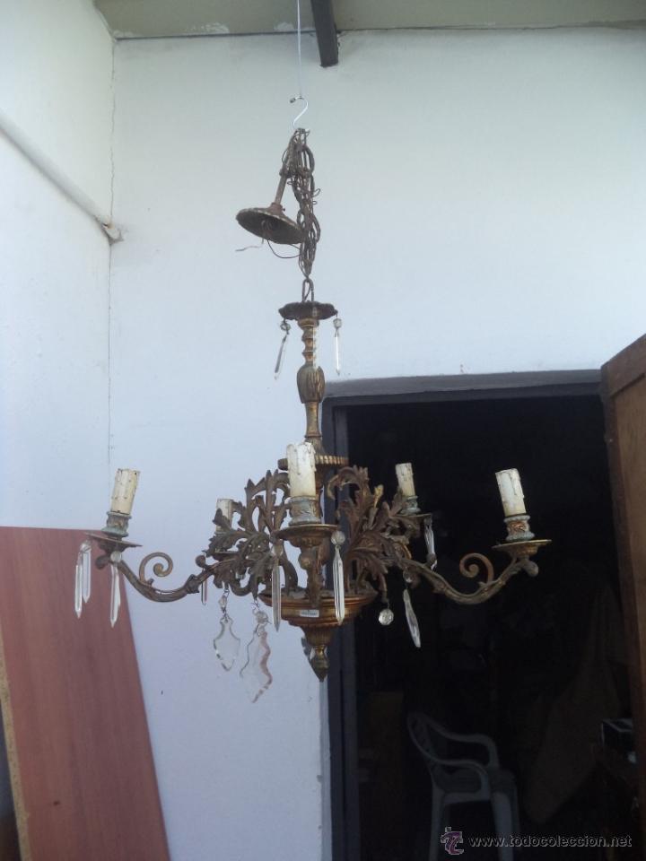 Vintage: lampara de bronce de techo - Foto 1