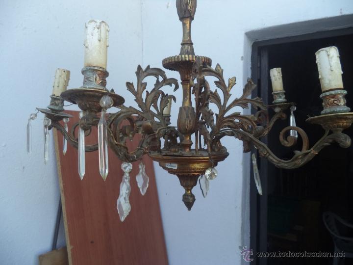 Vintage: lampara de bronce de techo - Foto 3